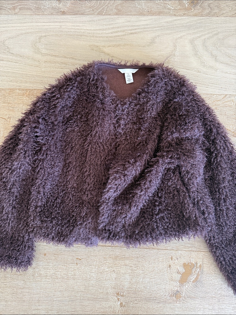 H&M Fuzzy Jacket Brown